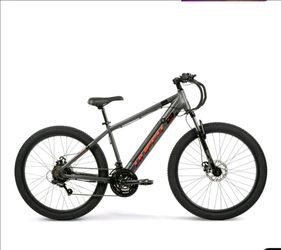 Huffy Vertis 27.5 Inch Electric Mountain Bike, Fits Riders 60+, Gray, Unisex Adult
