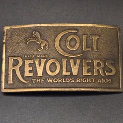 Colt Revolvers Vintage Brass Belt Buckle-64th St & Bell