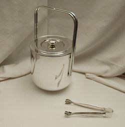 Vintage Silver Plated Maestri Ice Bucket Italy Italian Design Champagne Wine Bar 004