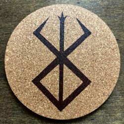 Berserk Brand Of Sacrifice Laser Engraved Cork Coaster