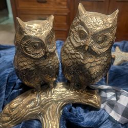 brass owls vintage large 