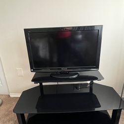 TV Stand with 32 Inch Panasonic Flat Screen 