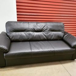 Ikea Knislinge Faux Leather Black Sofa