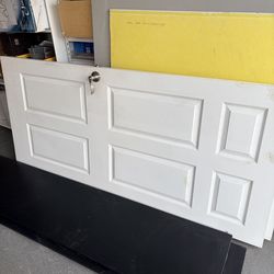 36’’ by 79.5’’ white wood door with nickel handle