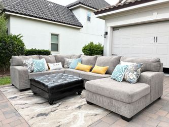 Gray U Shaped Sectional Sofa