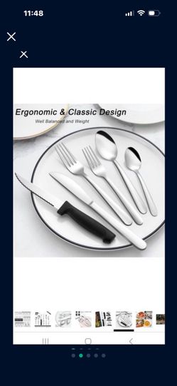 72 PCS.SILVER SILVERWARE SET WITH STEAK KNIVES SERVICES FOR 12 72 Pcs silver Silverware Set with Steak Knives Service for 12,Stainless Steel Flatware 