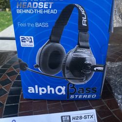 Rugged Radios ALPHA BASS behind the head Stereo Headset 