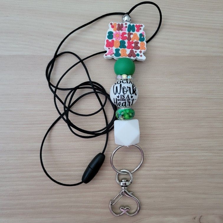 Social Worker Beaded Handmade Lanyard