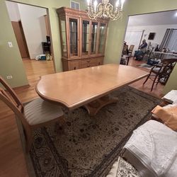 Dining Room Set with Table Chairs and Hutch