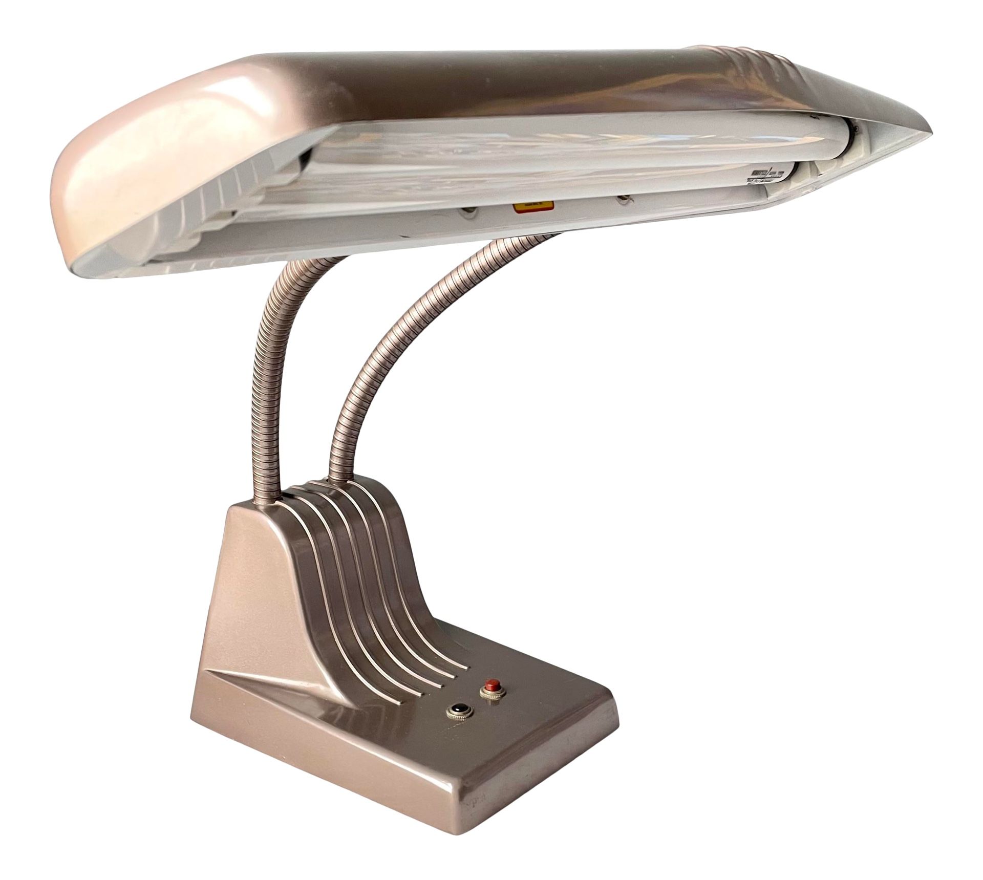 Vintage Mid-century Industrial Dazor 1000 Double Gooseneck Desk Task Lamp Office Lab Light