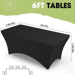 Fitted Tablecloth Black 6ft 