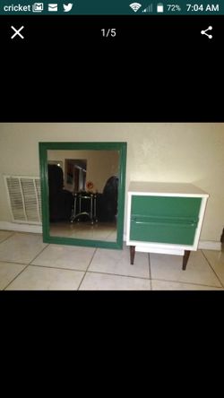 Vintage side table with mirror