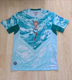 New Ronaldo white and green soccer jersey size small