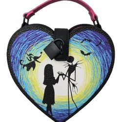 Disney Jack And Sally Heart Shaped Crossbody Bag Nightmare Before Christmas 