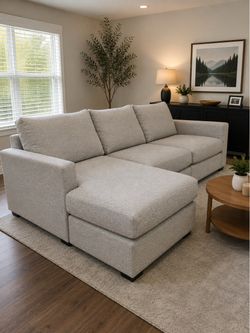 Light Gray Sectional Sofa w/ Reversible Chaise – Delivery Available
