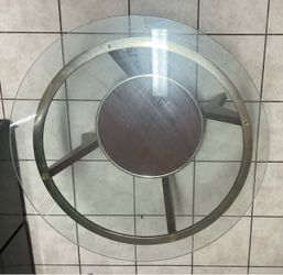 Mid Century Modern Oval Glass Coffee Table - MCM Style