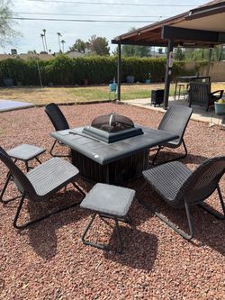 Outdoor Patio set with Propane Fire Pit