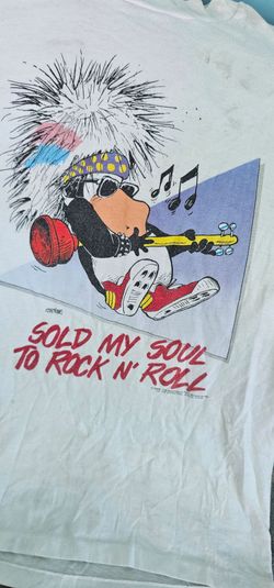 Vintage 1986 Bloom County "Sold My Soul to Rock N' Roll" t-shirt Used Cool