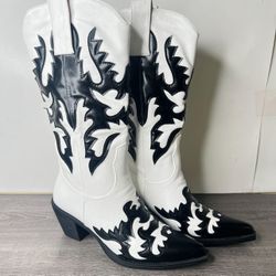ANN CREEK Women's 'Claremont' Sexy Cowboy Boots Mid Calf Knee-high Size 7