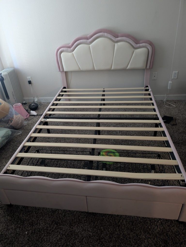 Avalie Upholstered LED Full Bed with Drawer &

Adjustable Headboard