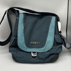 Keen Canvas Shoulder Side Bag Messenger Rubber Bottom Blue 