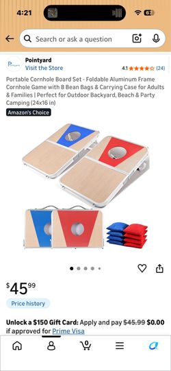 Portable mini cornhole game