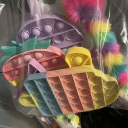 3 Bags Of Sensory Toys, Beads And Craft Items 