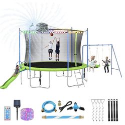 Trampoline With Swing And Slide 