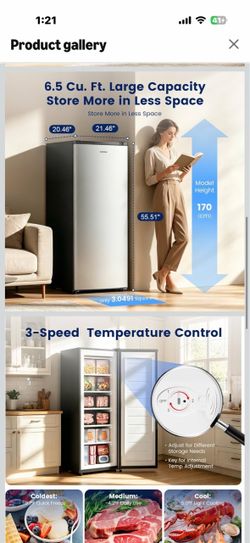 BRAND NEW BANGSON 6.5 Cu.ft Upright Freezer for Apartment, Silver