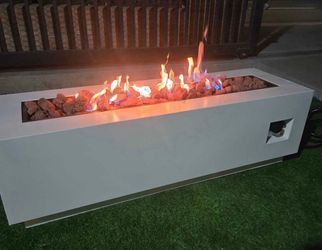 48” Propane Fire Pit Metal with Lava Rocks