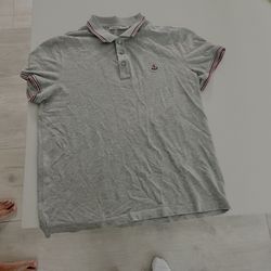  Gray Moncler Collared T Shirt