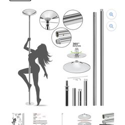45mm Dancing Pole Kit, Removable Spining Static Dance Pole for Exercise Club Party Pub Home