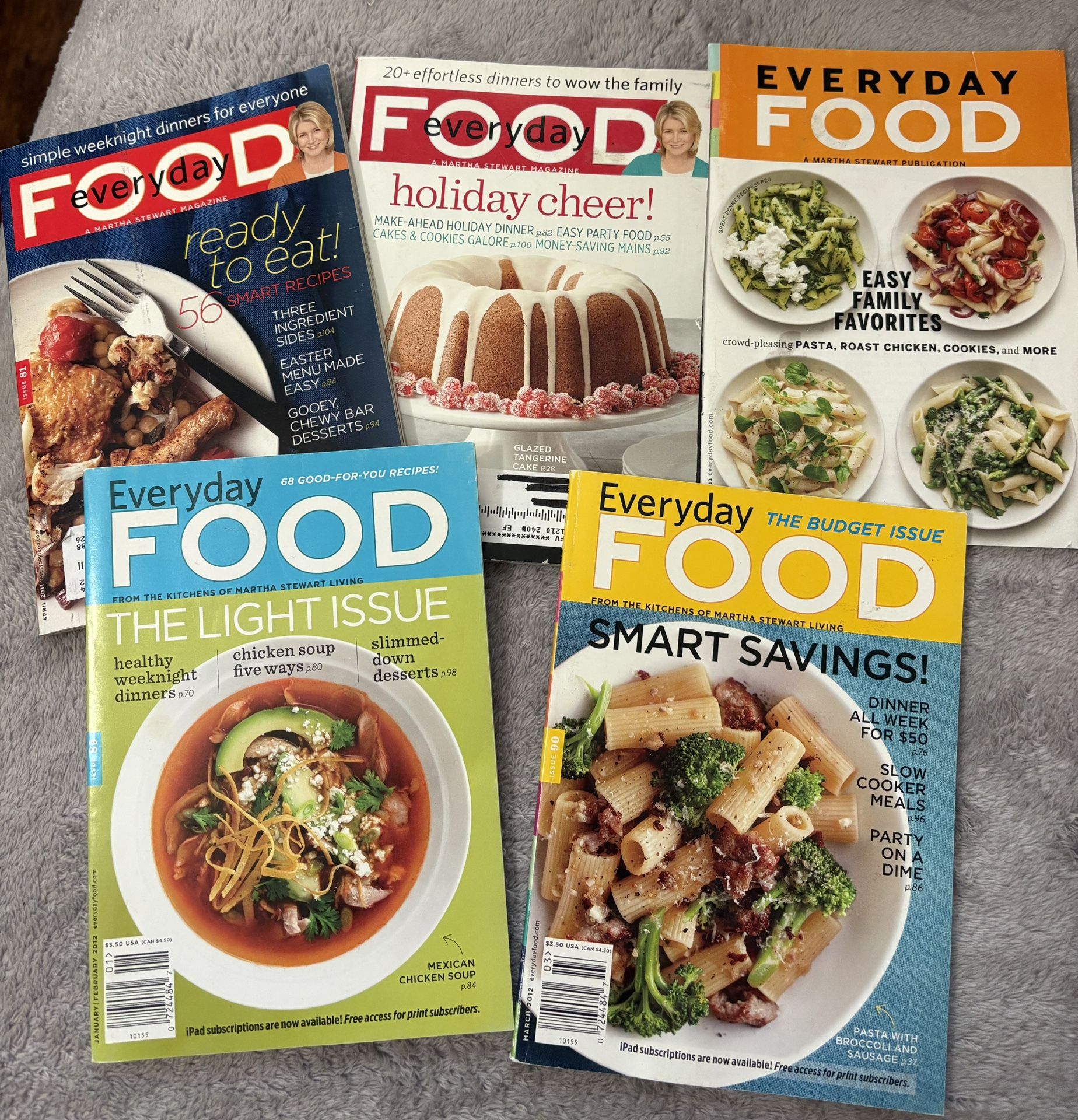 Every Day Food Recipe Magazines, Martha Stewart