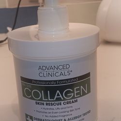 Advanced Clinicals Collagen Skin Rescue Cream - 16 oz