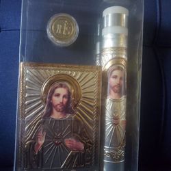 Set De PRIMERA COMUNION/CONFIMACION con Biblia, Vela y Rosario REPUJADO