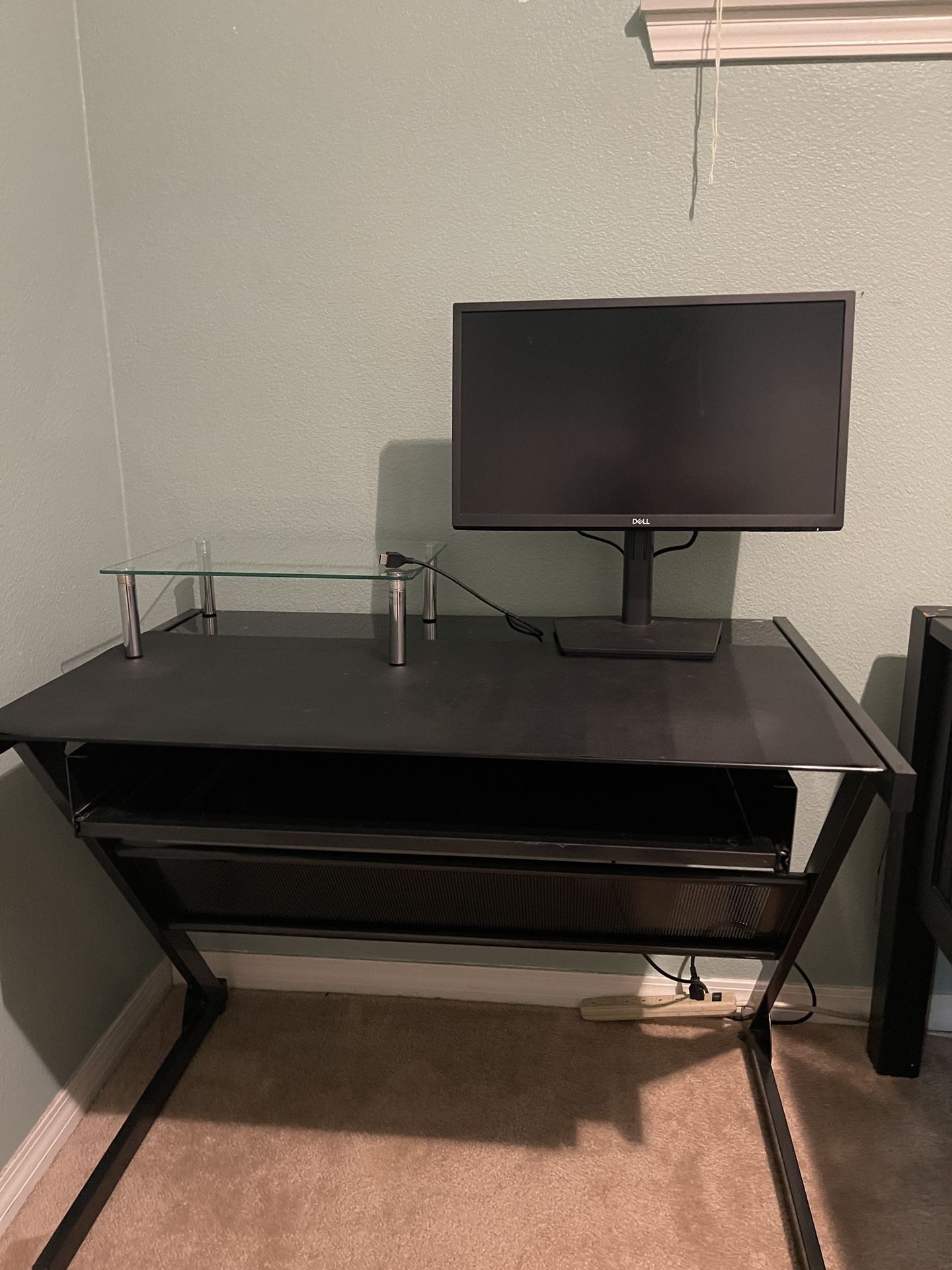 2 Sectioned Glass Desk