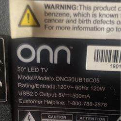 50 Inch ONN Tv 