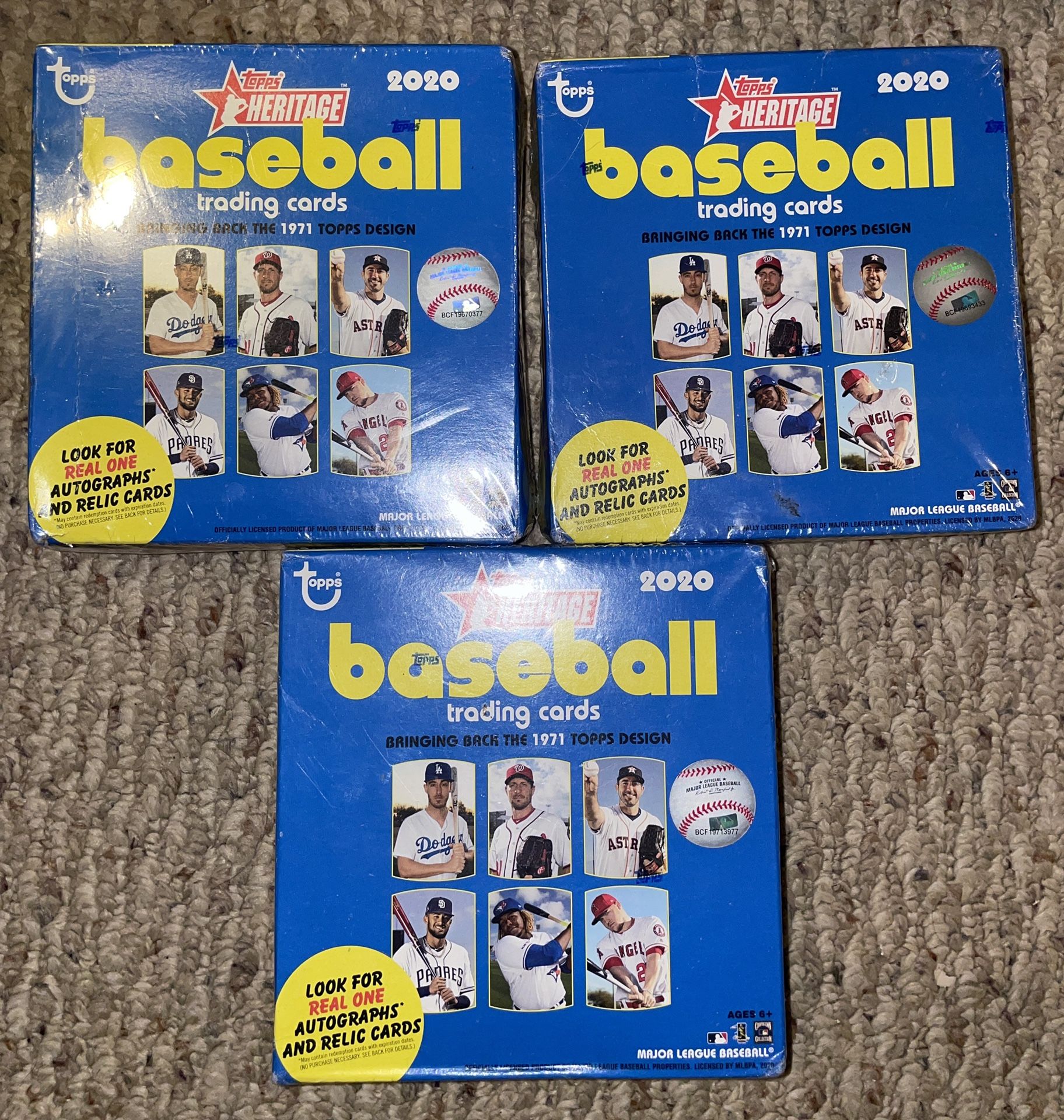 2020 Heritage Baseball $50 Each 