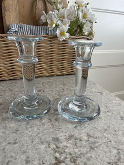Glass candle holder set $10