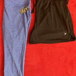 Lot 2 OLD NAVY WOMENS FITNESS GYM YOGA PANTS CAPRI blue Stripe  SHORT Black XXL‼️ See HUGE Collection Here ...