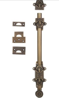 3Pcs Antique Looking Brass 12in Slide Bolt Latch/Door/Gate/Cabinet/Security Lock. SOLID BRASS UNIQUE DESIGN : This solid brass cabinet latch features 