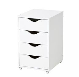 IKEA 4 drawer unit on casters, white - NEW