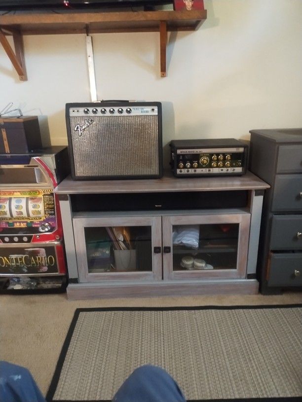 Clear Glass Display Cabinet And Or TV Stand