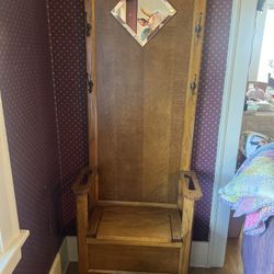 Vintage Oak Hall Tree