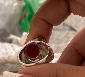 Men’s Red Gemstone Statement Ring – Vintage Style