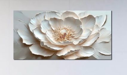 White and Pink Flower Canvas Wall Art