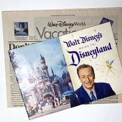 1958 Walt Disneys Guide To Disneyland Book & Walt Disney Worlds 25th Anniversary News Paper