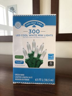 New Christmas Tree Mini Lights (LED White) 300 Count Holiday Time