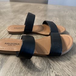 Arizona Jean Co. Double Strap Black Sandals