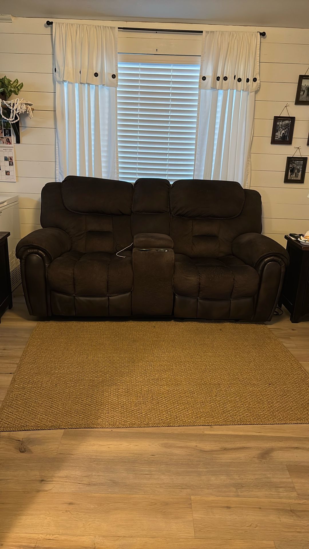 Wall Hugging Two Seat Sofa With USB Ports